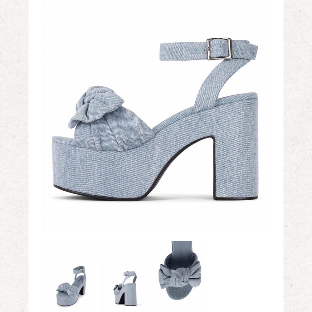 NWT- Jeffrey Campbell Blue Suede Picnic Platform Sandals/Heels